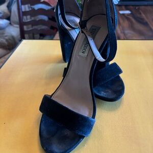 Black Strap Chunky Heels